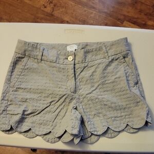 Women's Scalloped Hem Gray Shorts